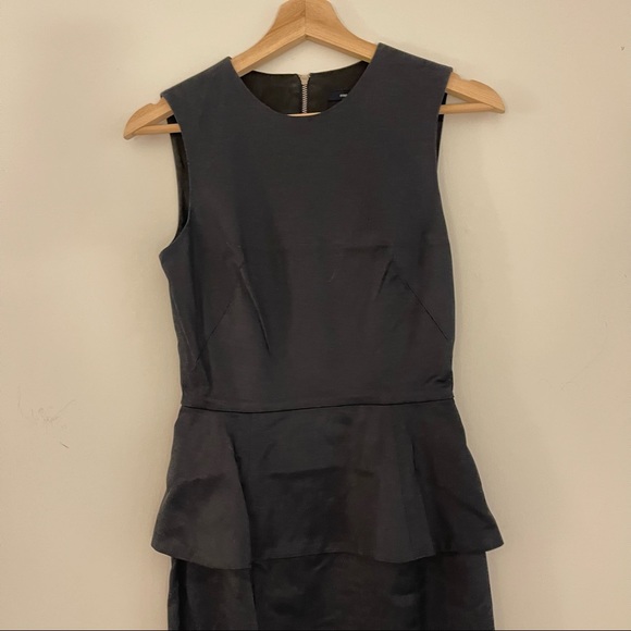French Connection Silky Black Peplum Dress - Picture 2 of 5